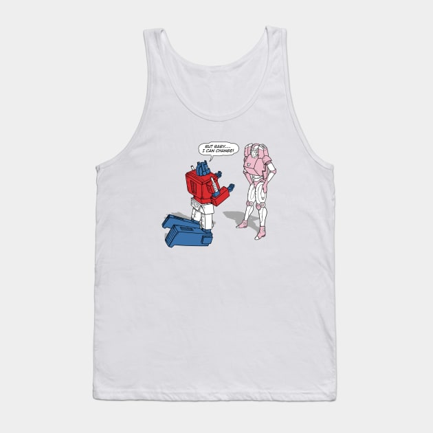 Optimus Prime Transformers Funny Parody Tank Top by Gammaray